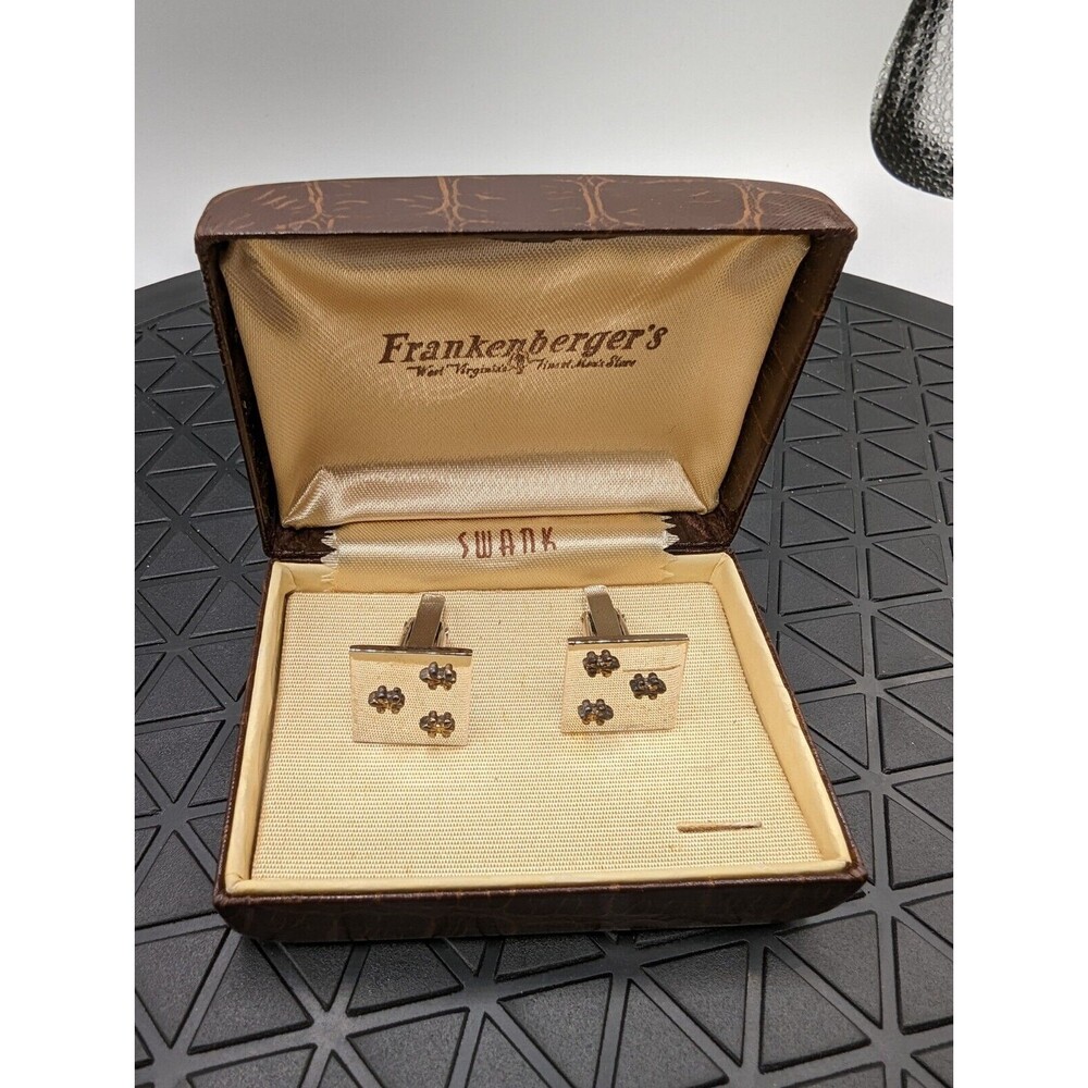 Vintage Swank Silver Tone  Fleur De Lis Cufflinks
